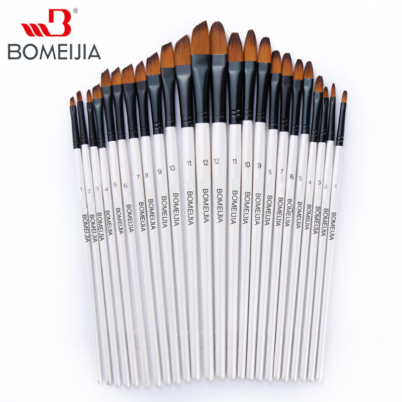 12 Chiếc Lông Nylon Tay Cầm Bằng Gỗ Sơn Màu Nước Bộ Bút Cọ Học Tự Làm Dầu Acrylic Tranh Nghệ Thuật Bút Lông nguồn Cung Cấp