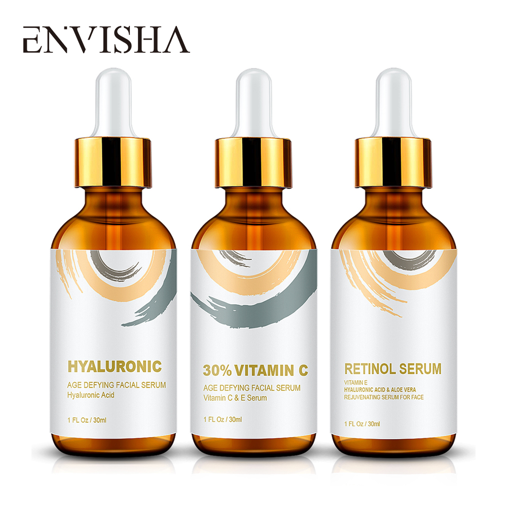 Envisha Gezichtsverzorging Serum Set Hyaluronzuur Retinol Vitamine C Serum Whitening Hydraterende Essentie Gezichtsverzorging Cosmetica