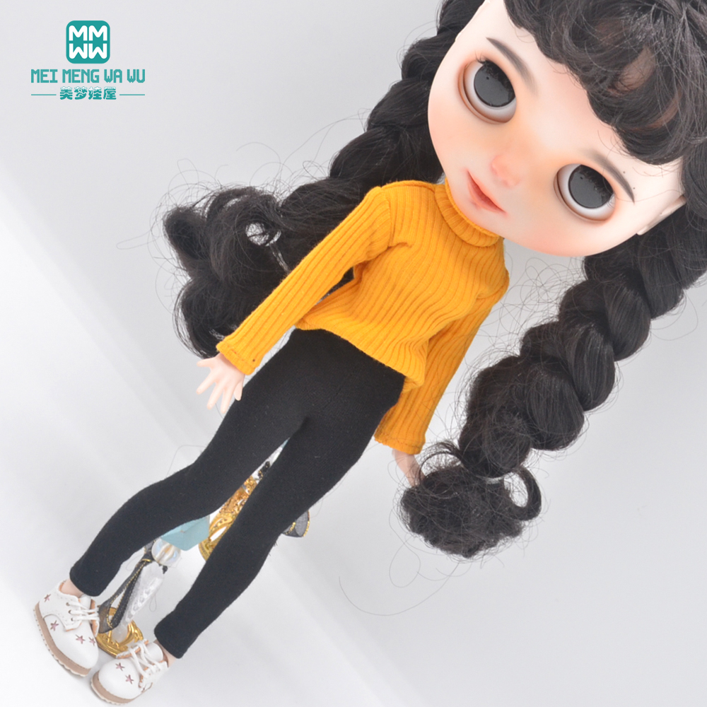 Подходит для кукол Blyth Azone OB22 OB24, аксессуары для одежды, свитер с высоким воротником конфетных цветов, леггинсы.