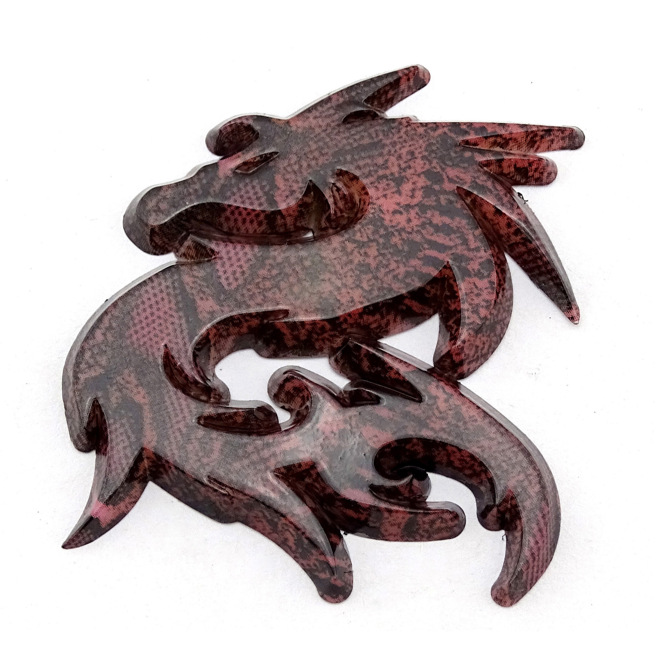 Badge Dragon rouge 3D, emblème en plastique chromé, décor de coffre, Logo autocollant de moteur