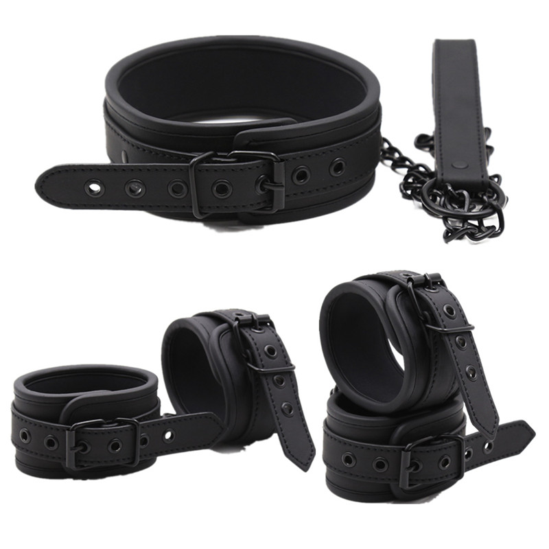 Sexspielzeug für Frau, BDSM-Sex-Bondage-Set, erotisches Spielzeug für Erwachsene, Handschellen, Fußfesseln, Kragen, Sexspielzeug-Set, Spiele für Erwachsene, Sexprodukte