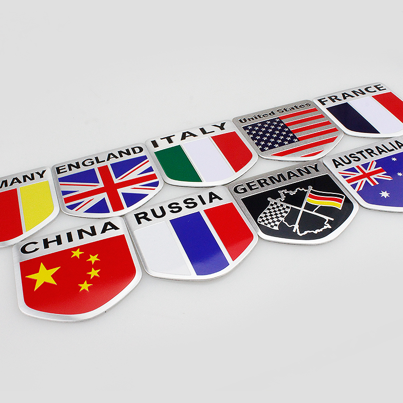 Adesivo para janela de carro, adesivo para emblema da lataria do carro, 1 peça, alemão/uk/eua/rússia/austrália/frança/itália
