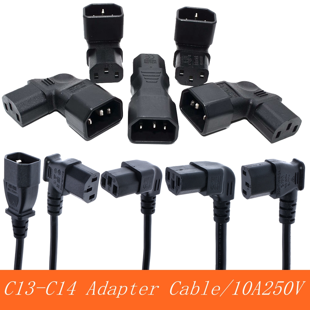 Câble d'extension d'angle convertisseur d'angle IEC60320 C13, C13 à C14 PDU, câbles d'alimentation à Angle droit haut et bas mâle à femelle, cordon d'alimentation ca