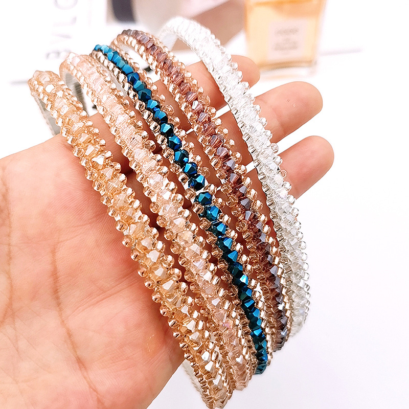 2020 New Classic di Modo Tre Righe di Colore di Cristallo Della Fascia Hairband Festival Dei Capelli Del Rhinestone per le Donne Della Ragazza Accessori Copricapi