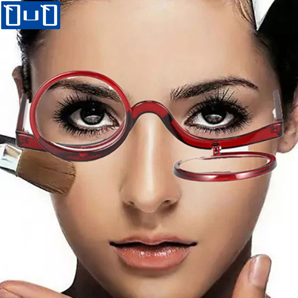 Gafas de lectura de maquillaje con aumento giratorio para mujer, gafas de presbicia cosméticas plegables con concha de sujeción para ancianos, Unisex, nuevas