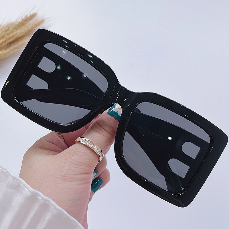 Marke Fashion Square Sonnenbrille Frau Spiegel Schwarz Gradienten Sonnenbrille Weiblichen Großen Rahmen Moderne Retro Vintage Oculos De Sol
