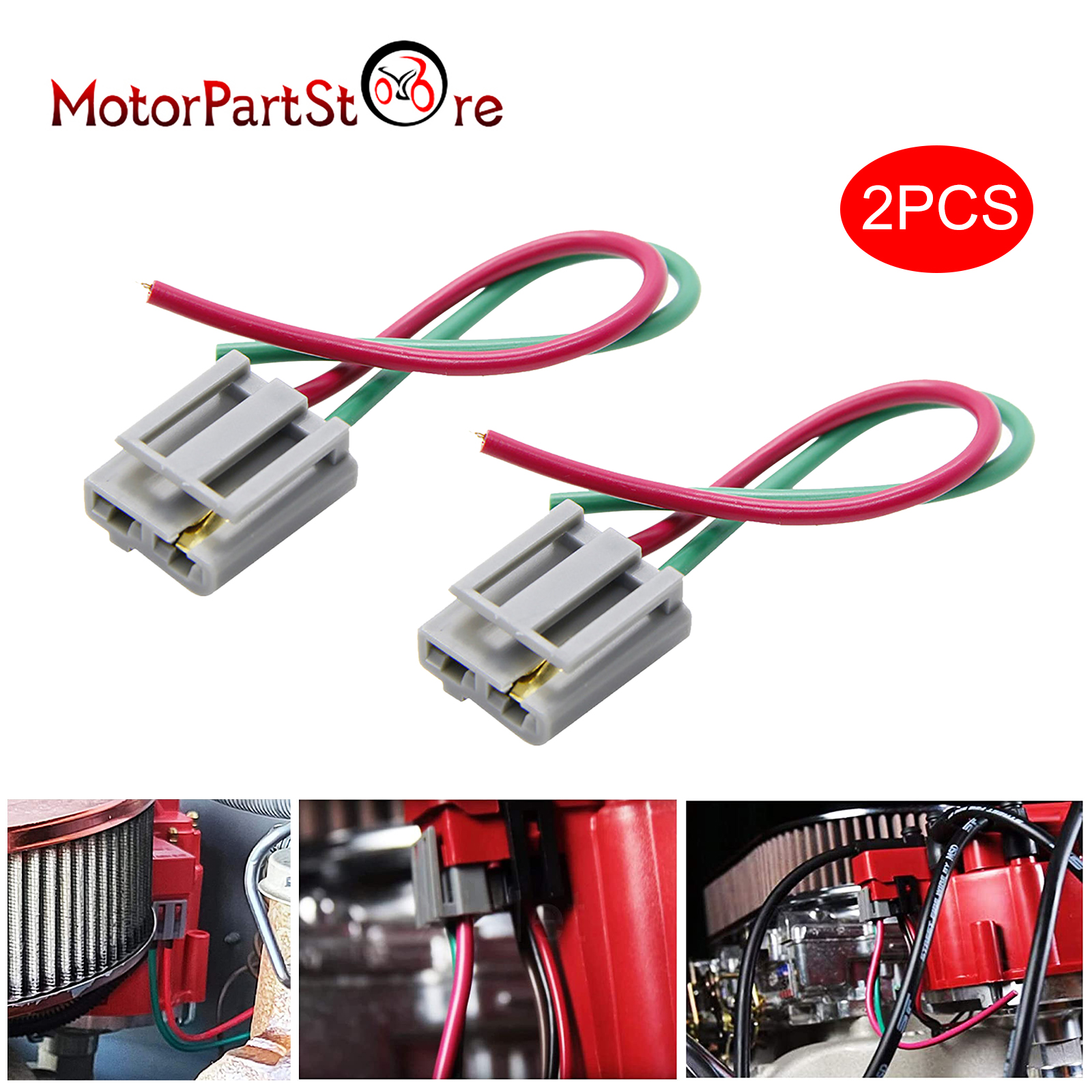 Paquete de 2 conectores de distribuidor HEI, arnés de cables en espiral, conector de tacómetro de 12V para RV Chevy GMC Yukon Cadillac 170072