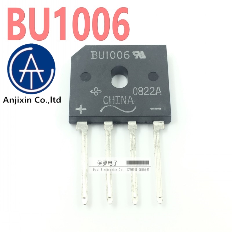 10 sztuk 100% oryginalny nowy prawdziwy stock prostownik mostkowy stos BU1006-E3/45 BU1006 10A600V ZIP-4