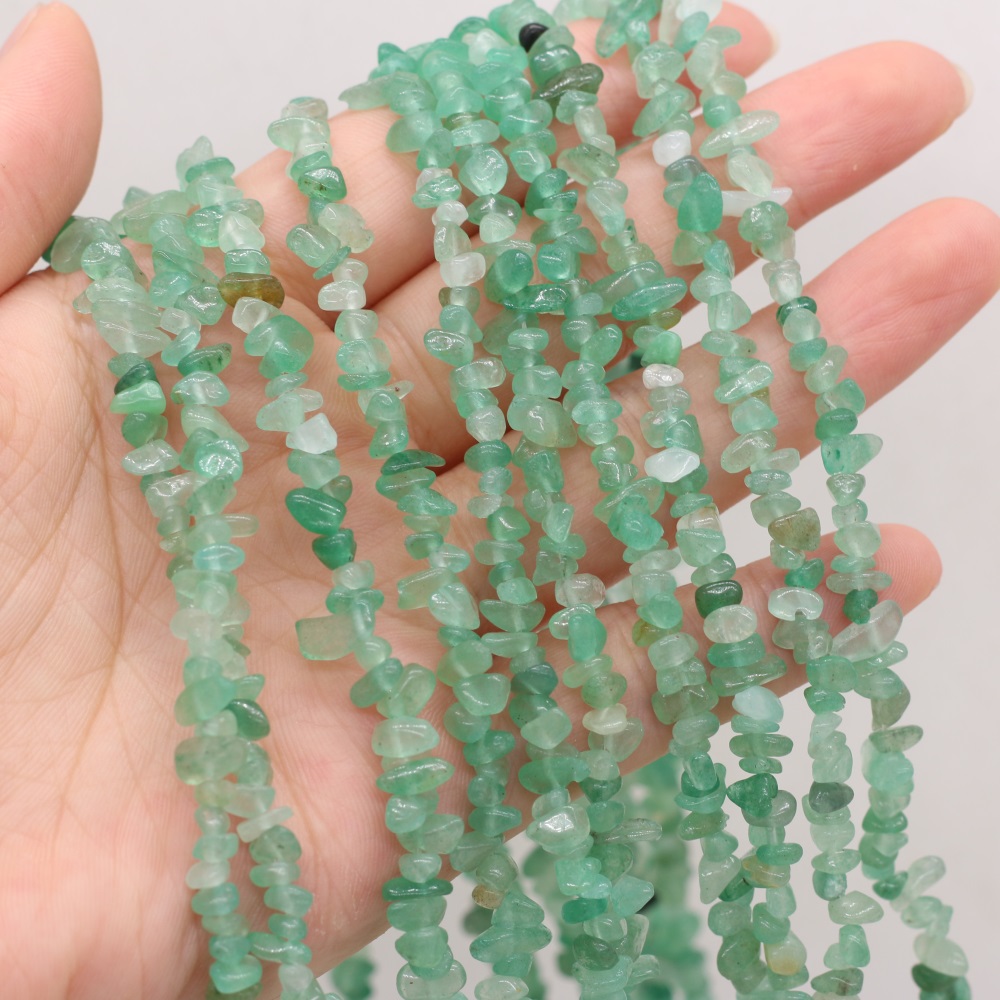 Pierres Précieuses Naturelles de 40cm, Perles de Gravier Irrégulières, Aventurine, Jades, Chip At, pour Bijoux de Direction, Boucles d'Oreilles, Bracelet, Collier, DIY