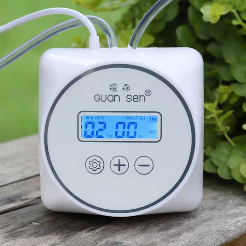 Set pompa air irigasi tetes otomatis, Set perangkat penyiraman Timer pengontrol irigasi otomatis tanaman taman cerdas