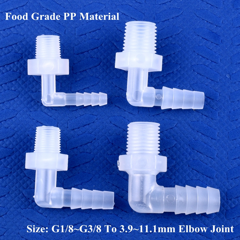 5 ~ 200 Uds G1/8 ~ 3/8 a 3,9-11,1mm conector de codo de Pagoda PP de calidad alimentaria accesorios de bomba de aire para tanque de acuario junta de manguera de agua de riego