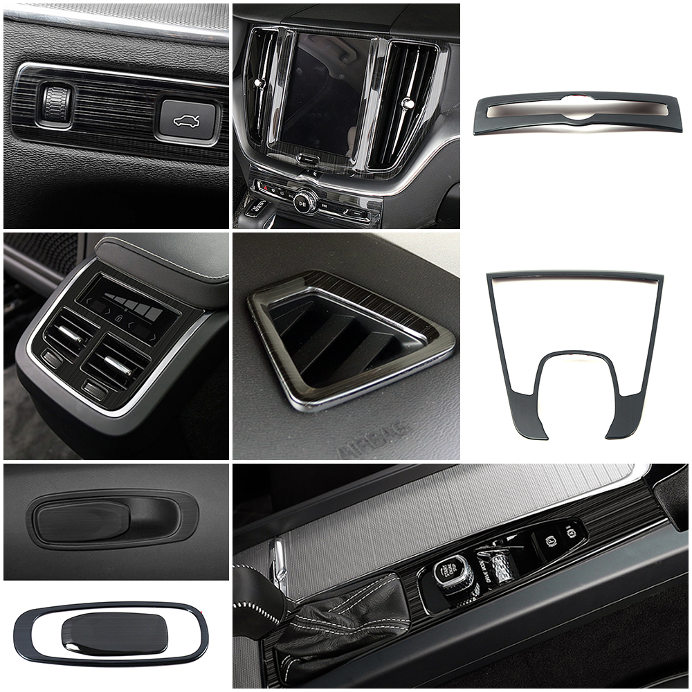Voor Volvo XC60 2018-2025 Koplamp Schakelaar Knop Decoratie Cover Airconditioner Vent Outlet Trim Interieur Zwarte Sticker