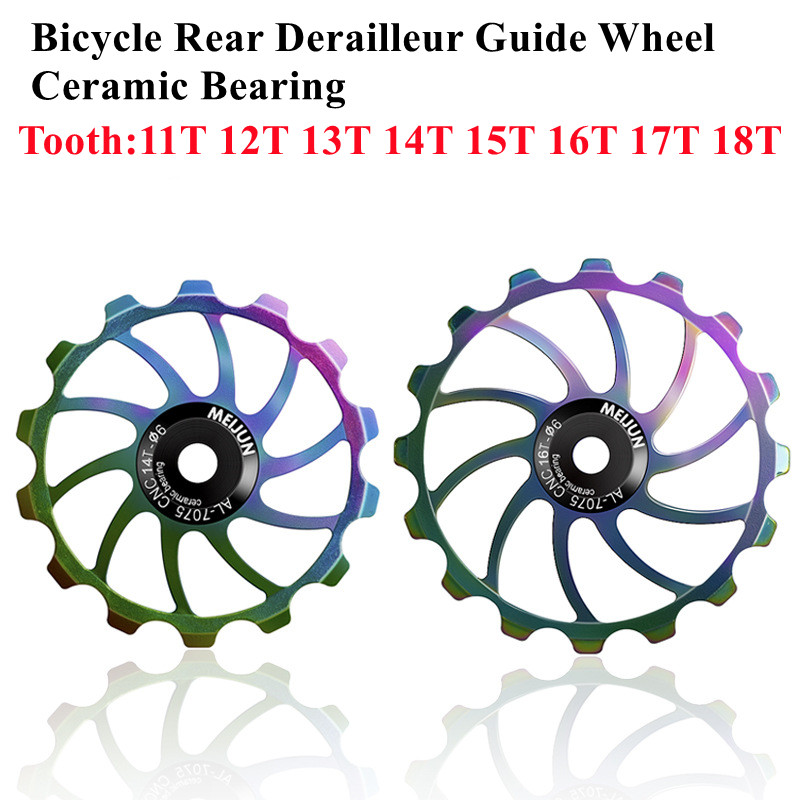 Rower MTB przerzutka tylna koło kopiujące 11T--18T koło pasowe z łożyskiem ceramicznym AL7075 CNC przewodnik rowerowy szosowy rolka napinająca 4mm 5mm 6mm