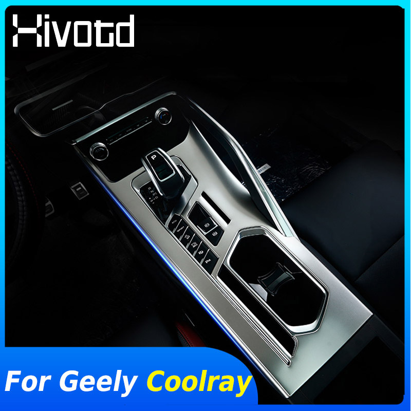 Dla Geely Coolray BelGee X50 2024 Pokrywa panelu zmiany biegów Panel konsoli środkowej Wykończenie panelu miski ze stali nierdzewnej Część ochronna ramy