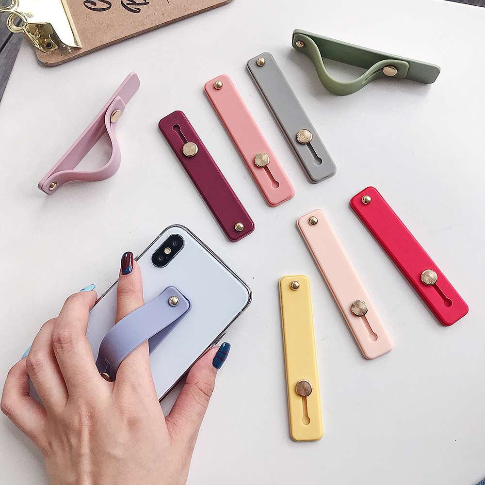 Soporte de banda de mano de teléfono para iPhone 14 13 Xiaomi Redmi Samsung, correa de pulsera, soporte de agarre de empuje, soporte de anillo de dedo Universal