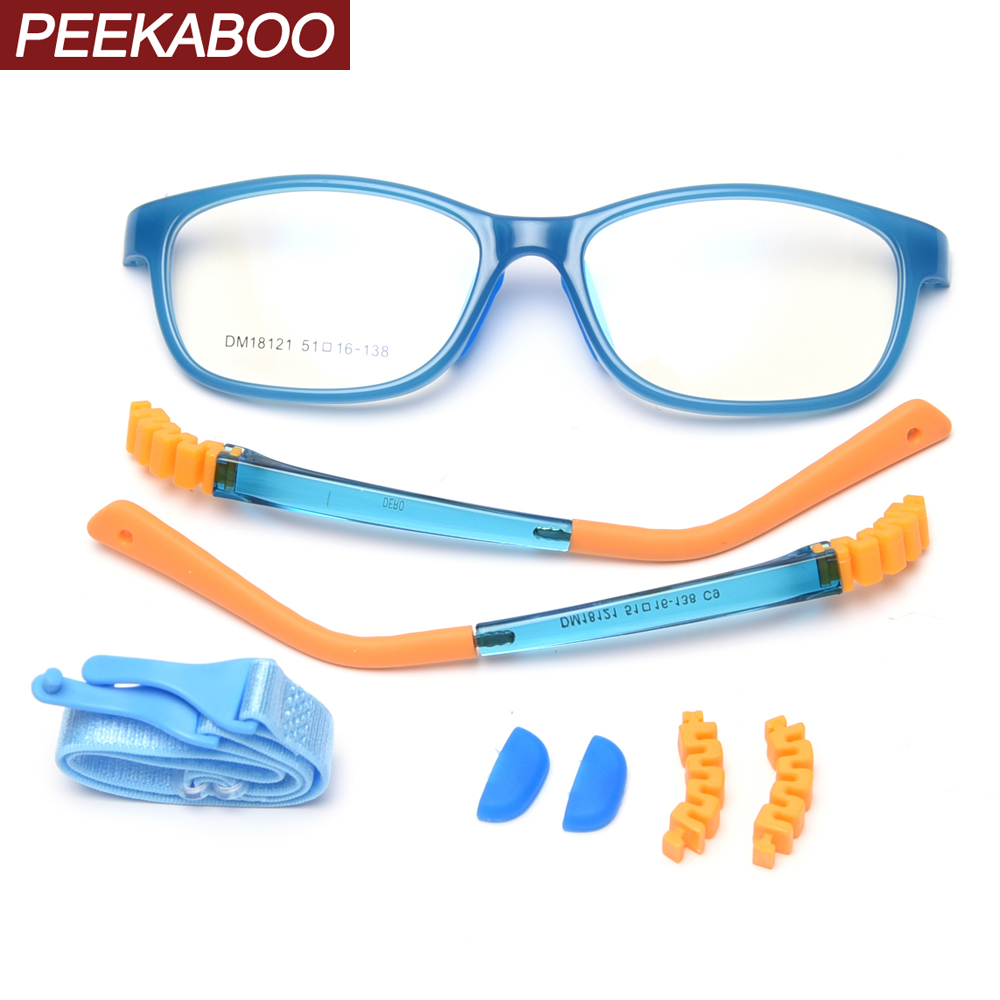 Силиконовые квадратные очки Peekaboo для детей, с прозрачными линзами TR90, синие, розовые, оптические очки для девочек, оправа для детей, ультралегкие