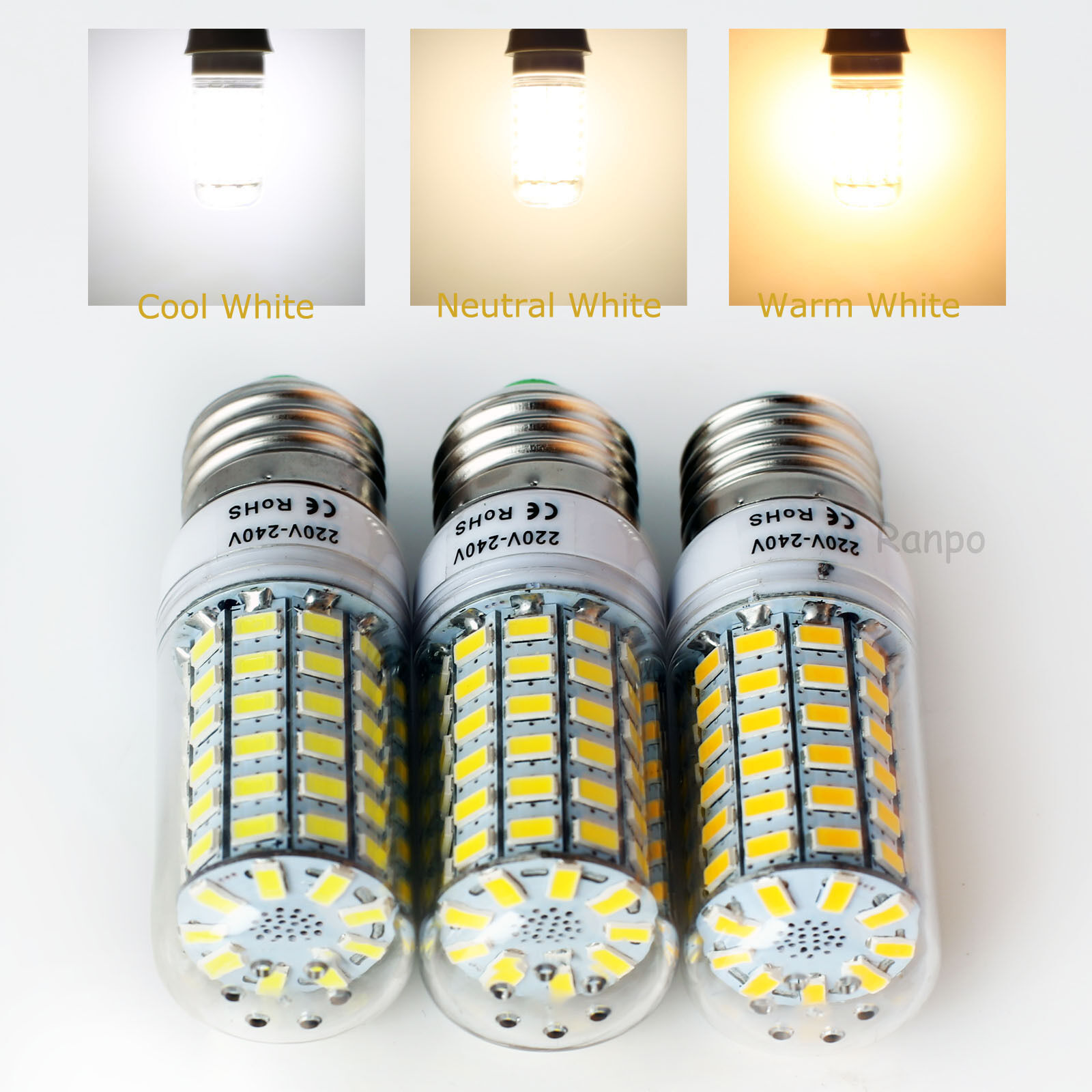 Super Brightness 7 W-15 W หลอดไฟ LED ข้าวโพด E27 E14 B22 G9 GU10 สกรู 24/36/48/56/69/72 ชิป LED สีขาว Lampada 220V Ampoule