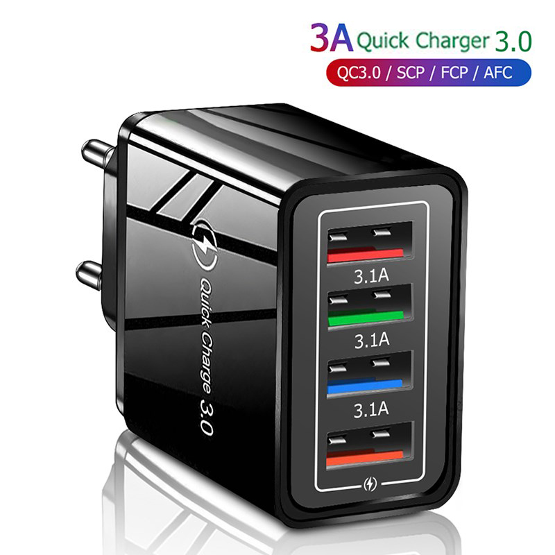 Quick Charge 3.0 Charger Muur Snel Opladen Voor Samsung S21 S20 S10 S9 S8 Plug Xiaomi Oppo Huawei Iphone Telefoon charger Adapter