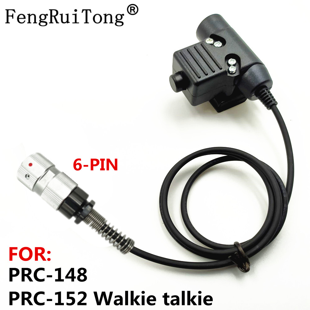 FengRuiTong PTT para auriculares Z-tactical TAC-SKY HD01 HD03, a prc-624 IDF710 152A PRC-152 Walkie talkie táctico u94 PTT 6 pines