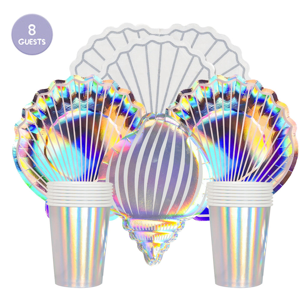Mermaid Party Decor kolorowe etui na talerze pod imprezę morską mała syrenka dekoracje na przyjęcie urodzinowe dziewczyny faworyzują wystrój syreny