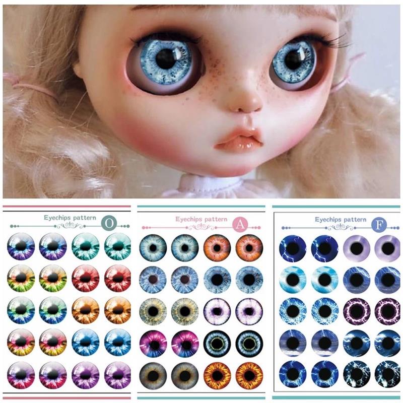 9 ชิ้น/เซ็ต DIY Eyechips รูปแบบ Blyth ตุ๊กตาชิปกระดาษรูปแบบสําหรับ 1:6 ICY Blyth ตุ๊กตาอุปกรณ์เสริมนักเรียน paster DIY เครื่องมือ
