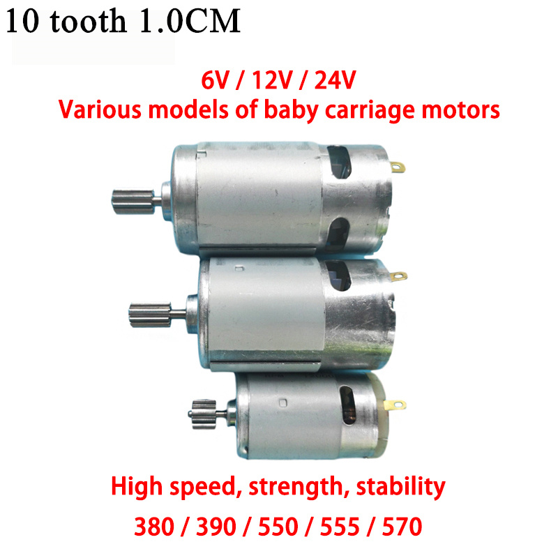 10 denti RS380 RS390 RS550 RS570 RS555 6V 12V 24V Giro elettrico per bambini ad alta velocità sul motore di azionamento dell'auto Motore dello sterzo