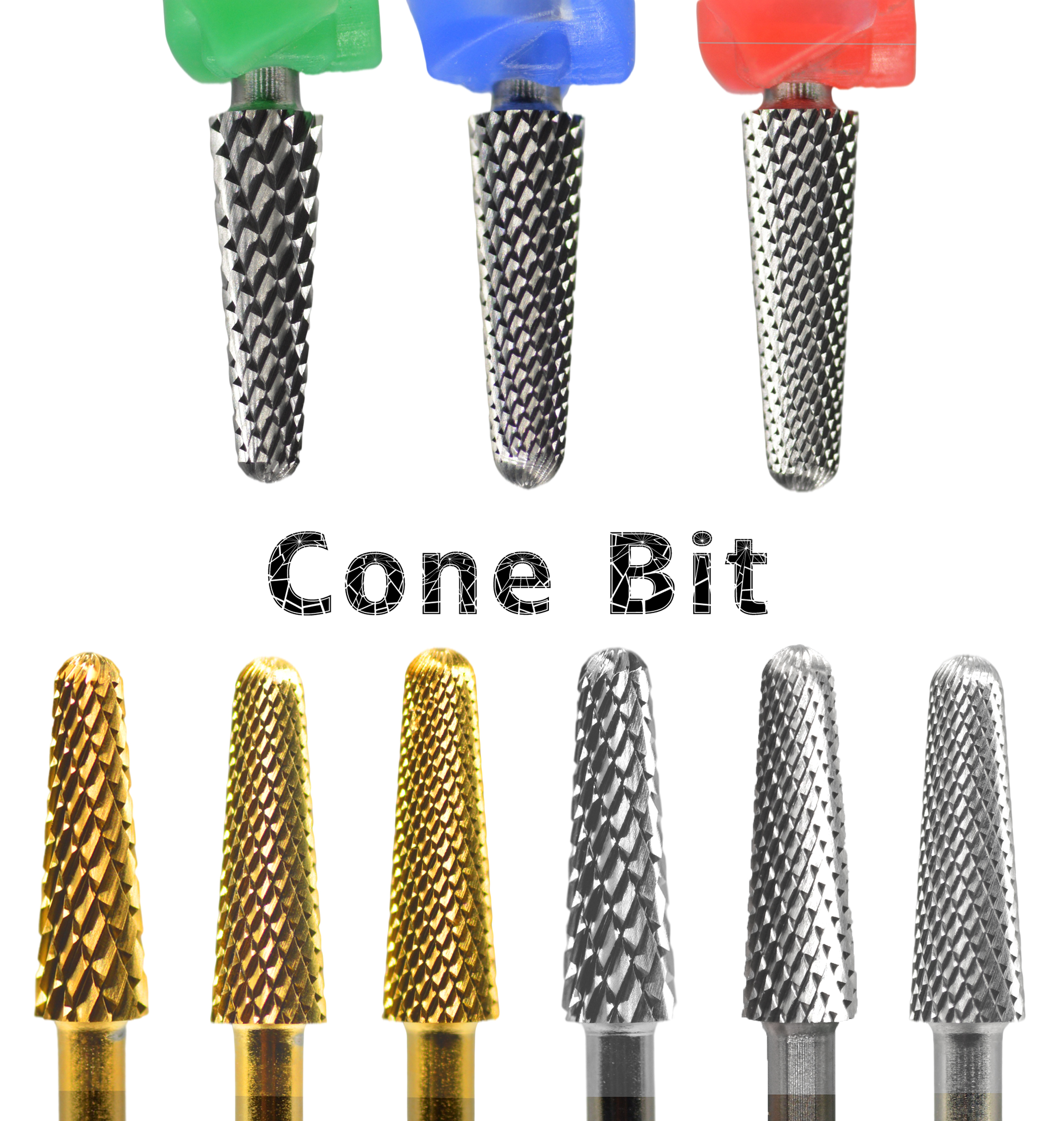 RolinStar 4,0 mm kegel goud zilver nagelriemstaal carbide Clean Safety nagelboor bestand gellakremover