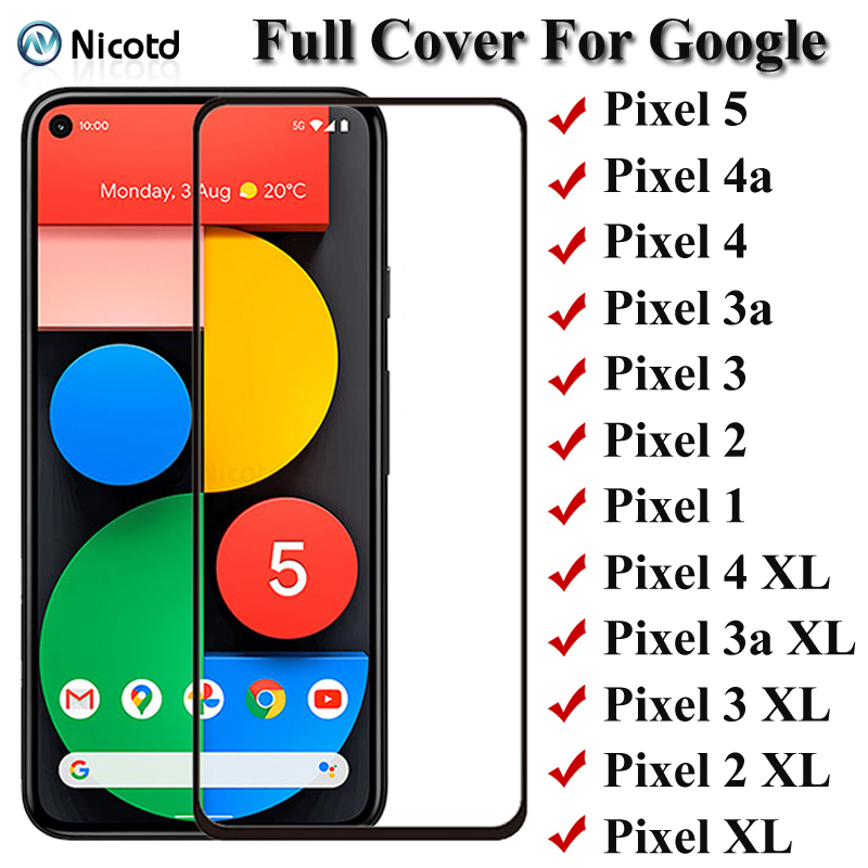 คลุมทั้งหมดกระจกนิรภัยสําหรับ Google Pixel 5 4 3 2 1 Pixel 4a 3a ป้องกันหน้าจอสําหรับ Google Pixel 4 XL 3a XL 2 XL XL ฟิล์มแก้ว