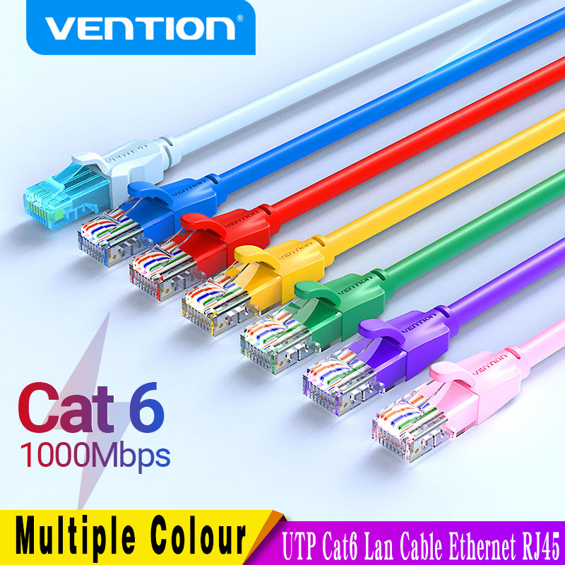 Vention Color Cable Ethernet Cat 6 Cable de red 4 par trenzado Cable de conexión RJ45 Internet UTP Cat6 Cable Lan para enrutador de computadora portátil