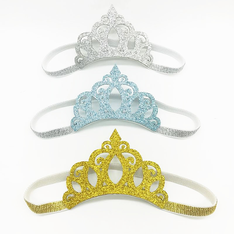 Glinsterende Zilveren Gouden Kroon Baby Hoofdbanden Meisjes Elastische Haarbanden Haar Accessoires Prinses Tiara Haarbanden Kinderen Hoofddeksels