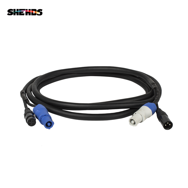 Combinaison de 3 mètres/2 mètres de longueur, prise Powercon, câble DMX, ligne électrique, accessoires d'éclairage pour scène, mariage, DJ Disco SHEHDS