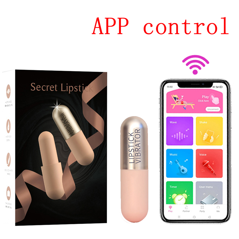 Bezprzewodowa szminka wibracyjna Mini Bullet Capsule Jump Egg kontrola aplikacji wibrujące jajko dla kobiet zabawki erotyczne kulka pochwy Masturbator