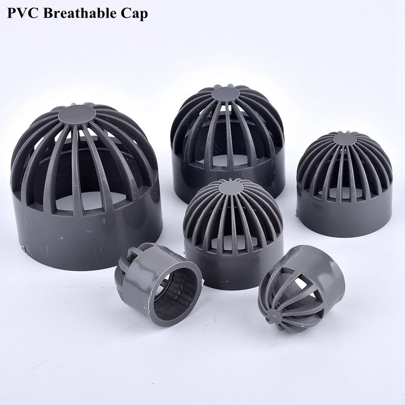 1 ~ 3 pezzi grigio 20 ~ 110mm PVC tappo traspirante condotto d'aria tappo di copertura di sfiato acquario serbatoio di pesce schermo permeabile filtro schermo connettore del tubo