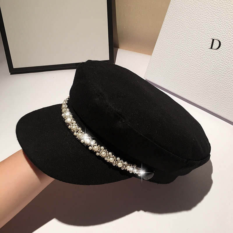 High Quality Small Fragrance Wind Navy Hat Autumn And Winter British Octagonal Retro Painter Hat Fashion Girl Warm Hat