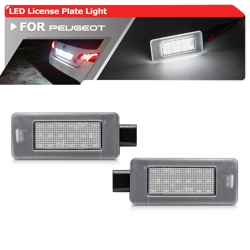 2x Per Peugeot 308 II T9 Hatchback SW 3008 II 208 2008 207 CC Citroen C3 III C4 C5 Led Luci targa posteriori Auto Tag Lampade