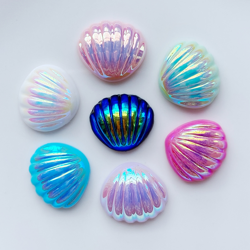 10/20Pcs เรซิ่นน่ารักสีผสมเปลือก Flatback Cabochon สมุดฝากข้อความ Kawaii DIY Embellishments อุปกรณ์เสริม K74