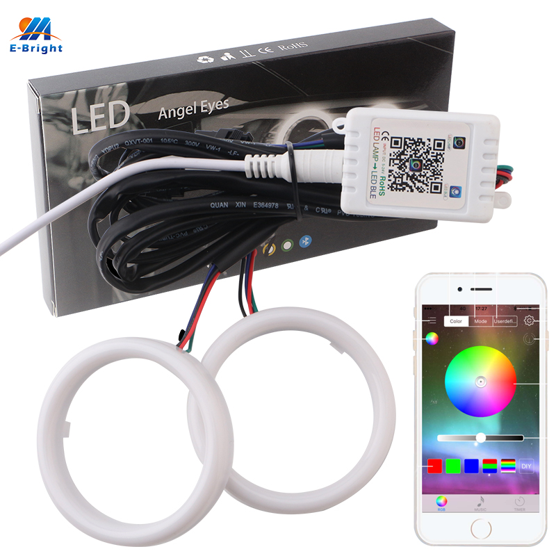 Lumières de voiture LED COB Angel Eyes Halo Rings, lumières en coton, lumière de sauna pour moto, 12V, 60mm, 70mm, 80mm, 90mm, 95mm, 100mm, 110mm, 120mm, 2 pièces