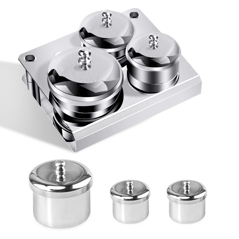 3Pcs Stainless Steel Nail Art Tray, Liquid Container Set with Cups and Lids, Manicure Sterilizer Tools