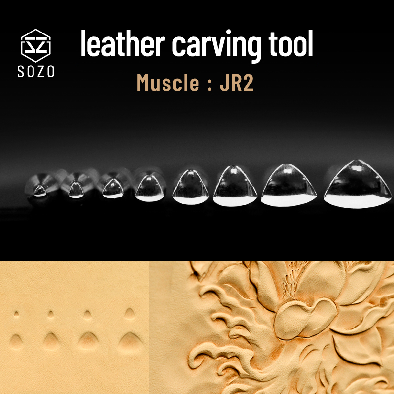 SOZO JR2 – outil de gravure sur cuir, timbres d'impression musculaire, série réaliste, fabrication de selle, gaufrage en acier inoxydable 304