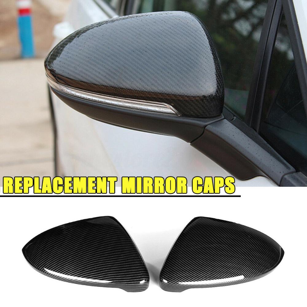 Couvercle de rétroviseur latéral en fibre de carbone, capuchon de rétroviseur, remplacement d'accessoires de voiture, adapté pour VW Golf 7 GTI MK7, 2014-2018
