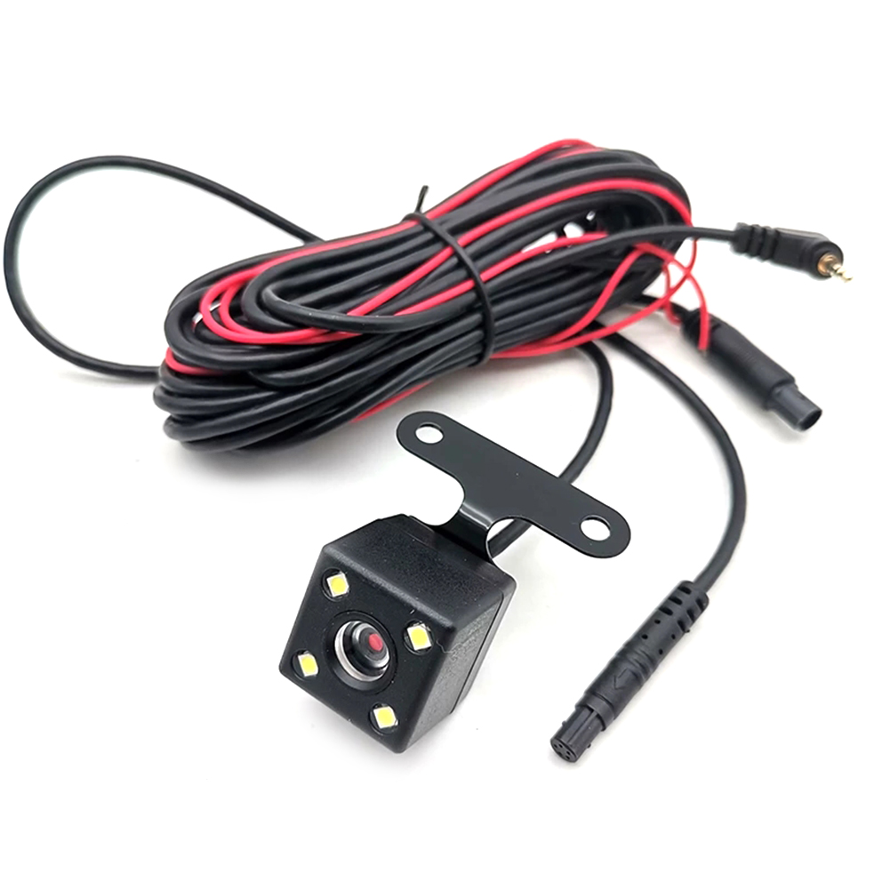 Kamera Tampilan Belakang Mobil Universal 4 LED Penglihatan Malam Kamera Terbalik Parkir Cadangan dengan Kabel Ekstensi 5 Pin UNTUK Kamera Dasbor