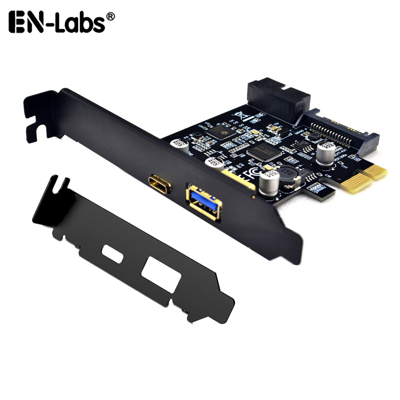 Tarjeta de expansión USB 3,1 USB C PCI express con cubierta solar PCI de bajo perfil, PCI-e A USB 3,1 Gen 1 USB-C y tipo A con USB 20PIN