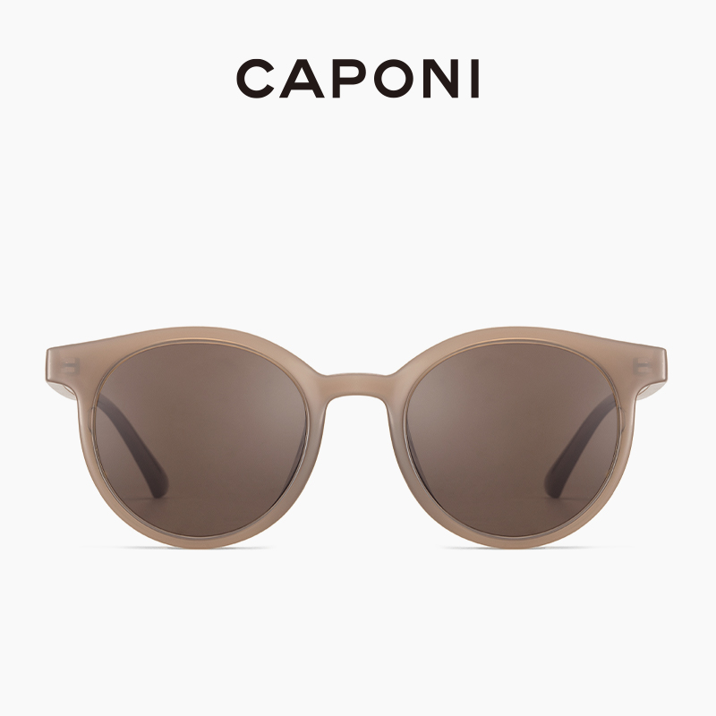 CAPONI Vintage Sunglasses Women Eyewear Retro Round Polarized Sun Glasses UV400 Ray Cut Brand Designer Female Shades CP80619