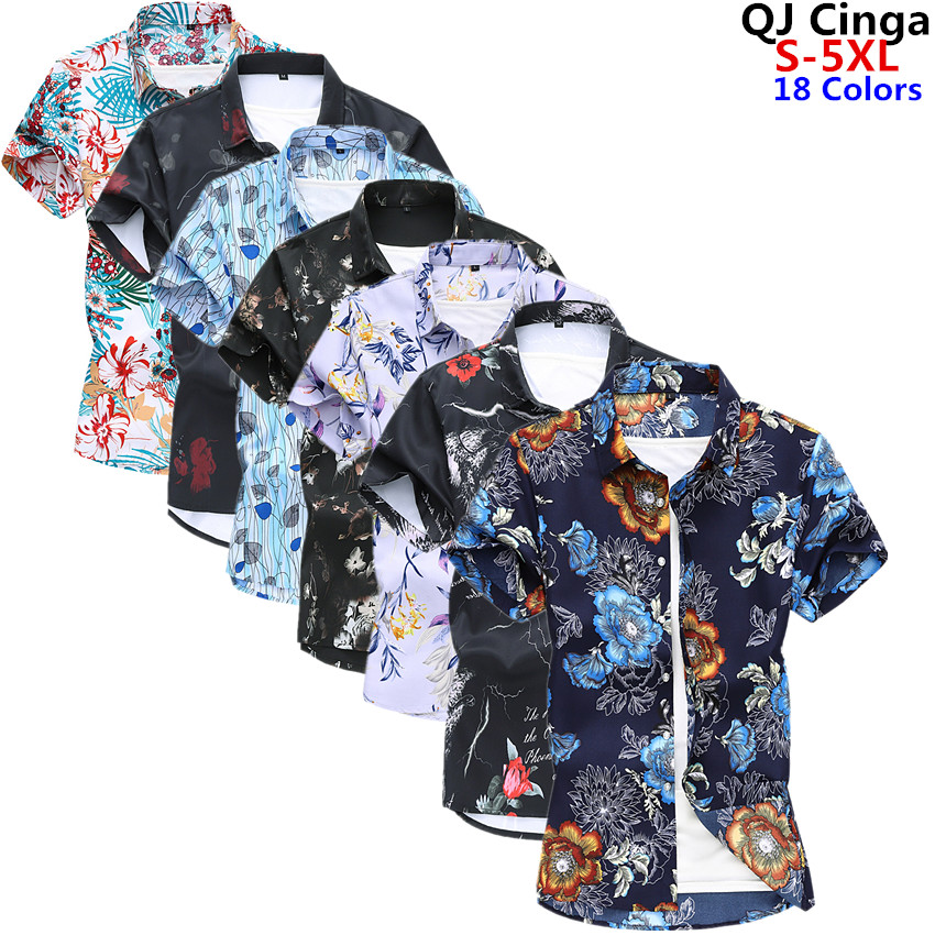 Camisa estampada de manga corta blanca para hombre, camisas de playa hawaianas con solapa de un solo pecho, tallas asiáticas, verano 2026