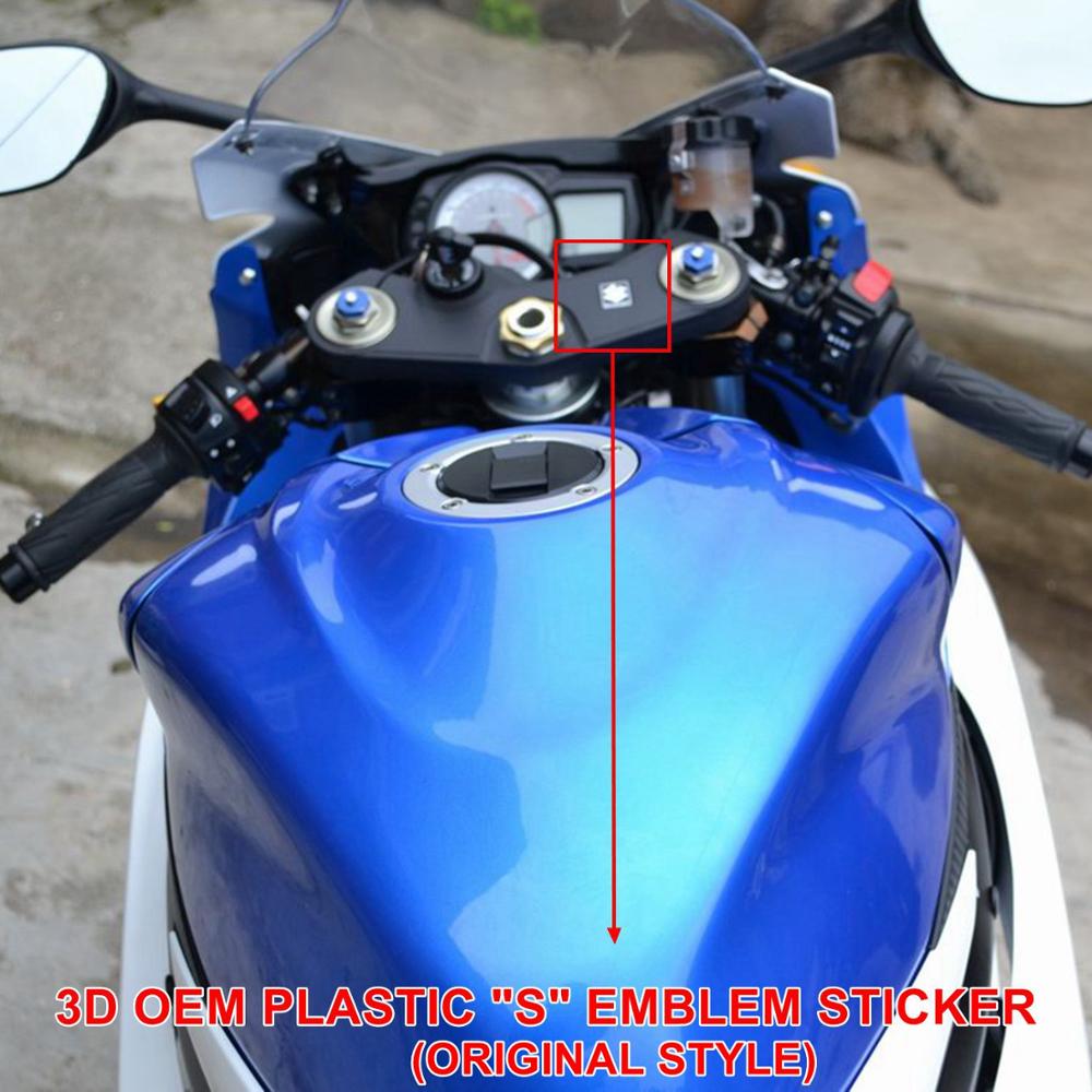 Motorfiets 3D Plastic Embleem Badge Sticker Decal Voor Suzuki GSX-R Gsxr 600 750 1000 1300 Hayabusa Vorken Bovenste Triple Tree klem