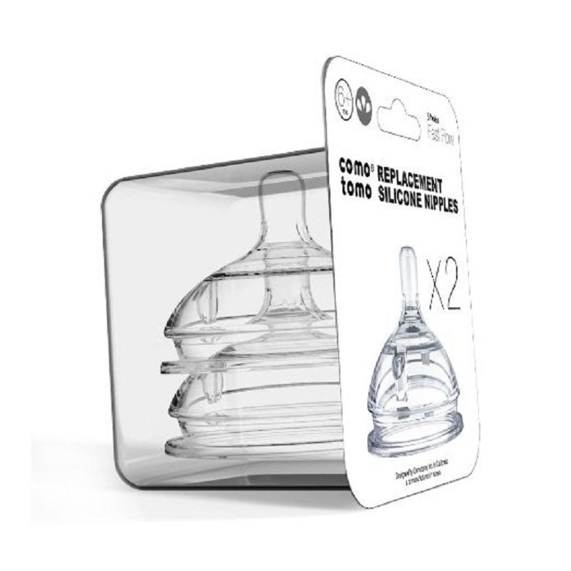 Mamilo de bebê de silicone, mamilos de substituição em fluxo variável para idades de 0 a 3 meses, 3 a 6 meses /6 meses (2 pacotes), mamilos para Comotomo