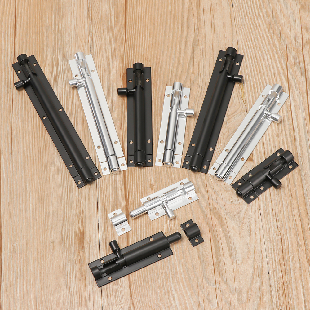 2/3/4/5/6/8 Inci Hitam Perak Barel Baut Aluminium Paduan Pintu Latch Perangkat Keras untuk Gerbang Keamanan Pintu Baut Latch Kunci Rumah Perangkat Keras
