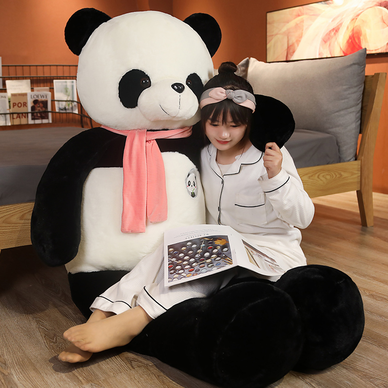 Mooie 1Pc 80/100/120Cm Mooie Leuke Super Knuffeldier Zachte Panda Pluche Speelgoed Verjaardag Kerst baby Geschenken Aanwezig Speelgoed Voor Kids