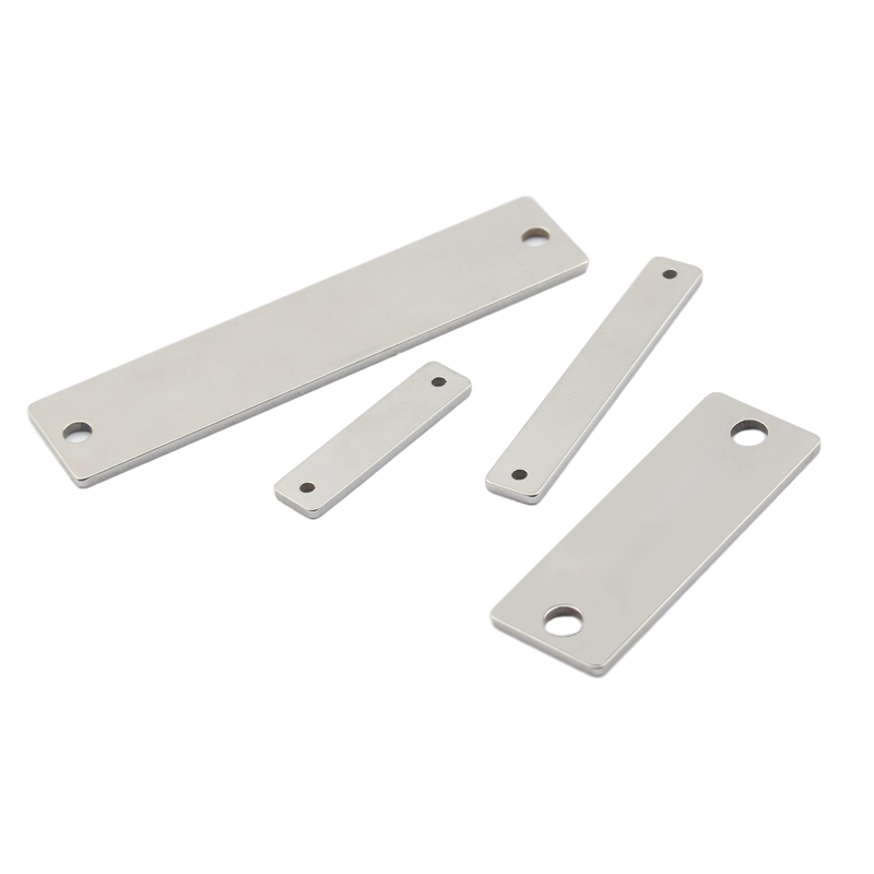 Conectores de barra en blanco de estampado rectangular de acero inoxidable con 2 agujeros, colgante de dijes, bricolaje para pulsera, collar, fabricación de joyas