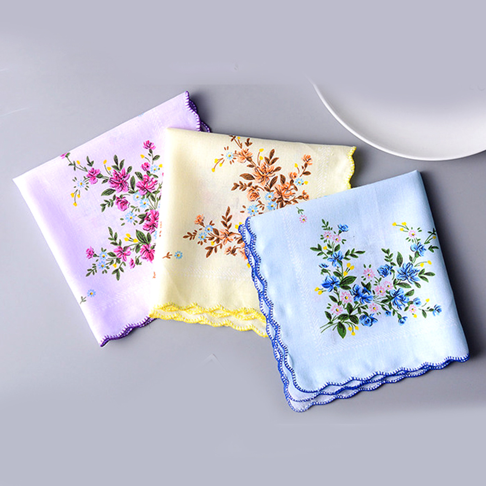 5 pçs 30*30 cm vintage algodão feminino lenços bordados borboleta flor lenço floral senhoras lenço tecidos cor aleatória